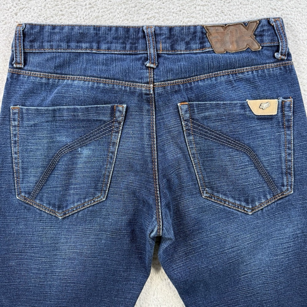 Fox Racing Jeans Mens 32x30 Blue Denim Throttle Straight Motocross Button Fly